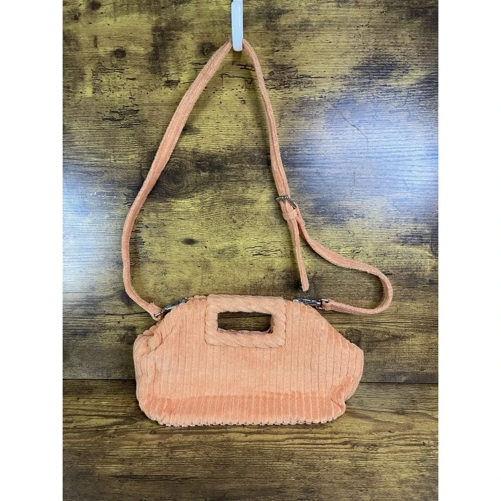 Small Corduroy‎ Tote Bag For Women Mini Crossbody Shoulder Bag, Melon